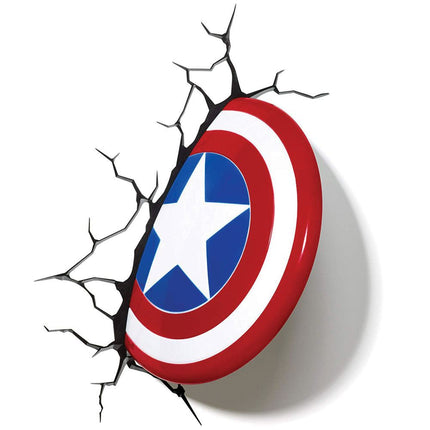 Marvel 3D LED Light Captain America Shield Lampada Muro